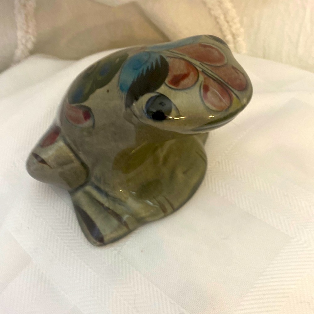Vintage Mexican hand painted frog